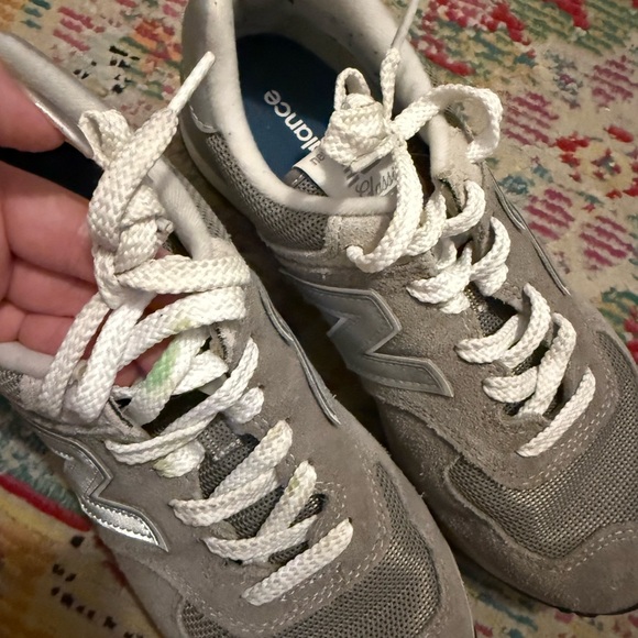 New Balance Taupe and White Sneakers - Picture 5 of 6